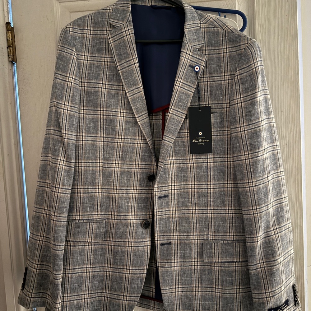 Men's Gray Plaid Blazer